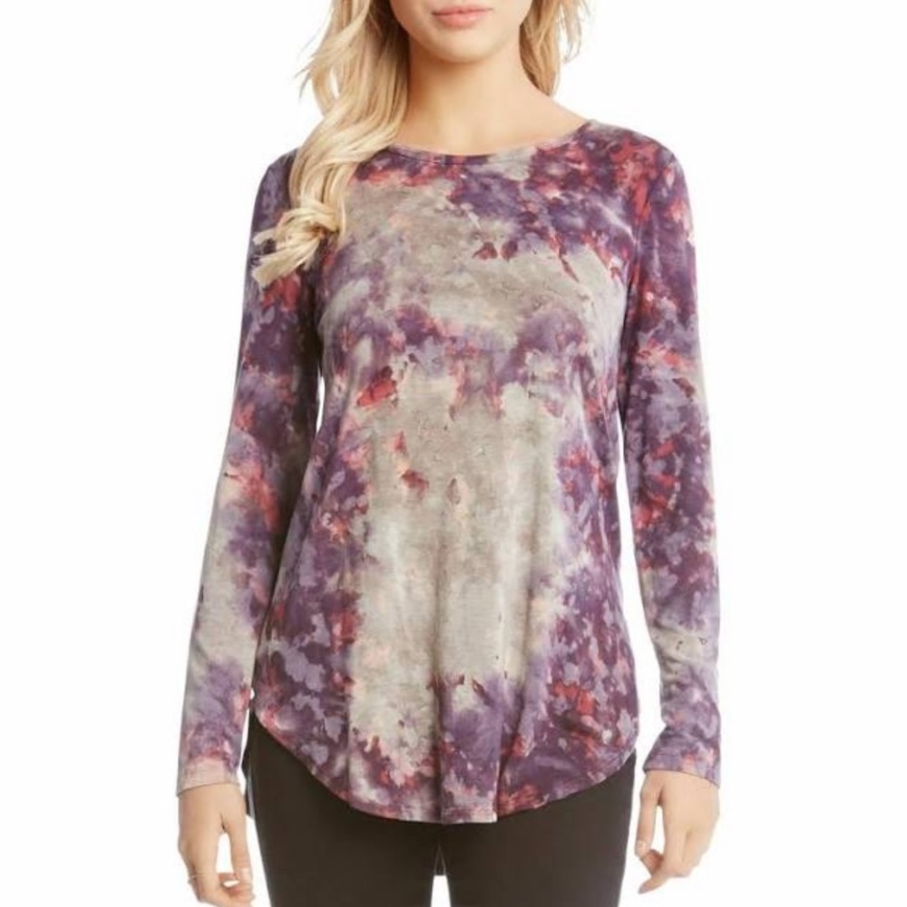 Karen Kane purple tie dye shirt long sleeve
